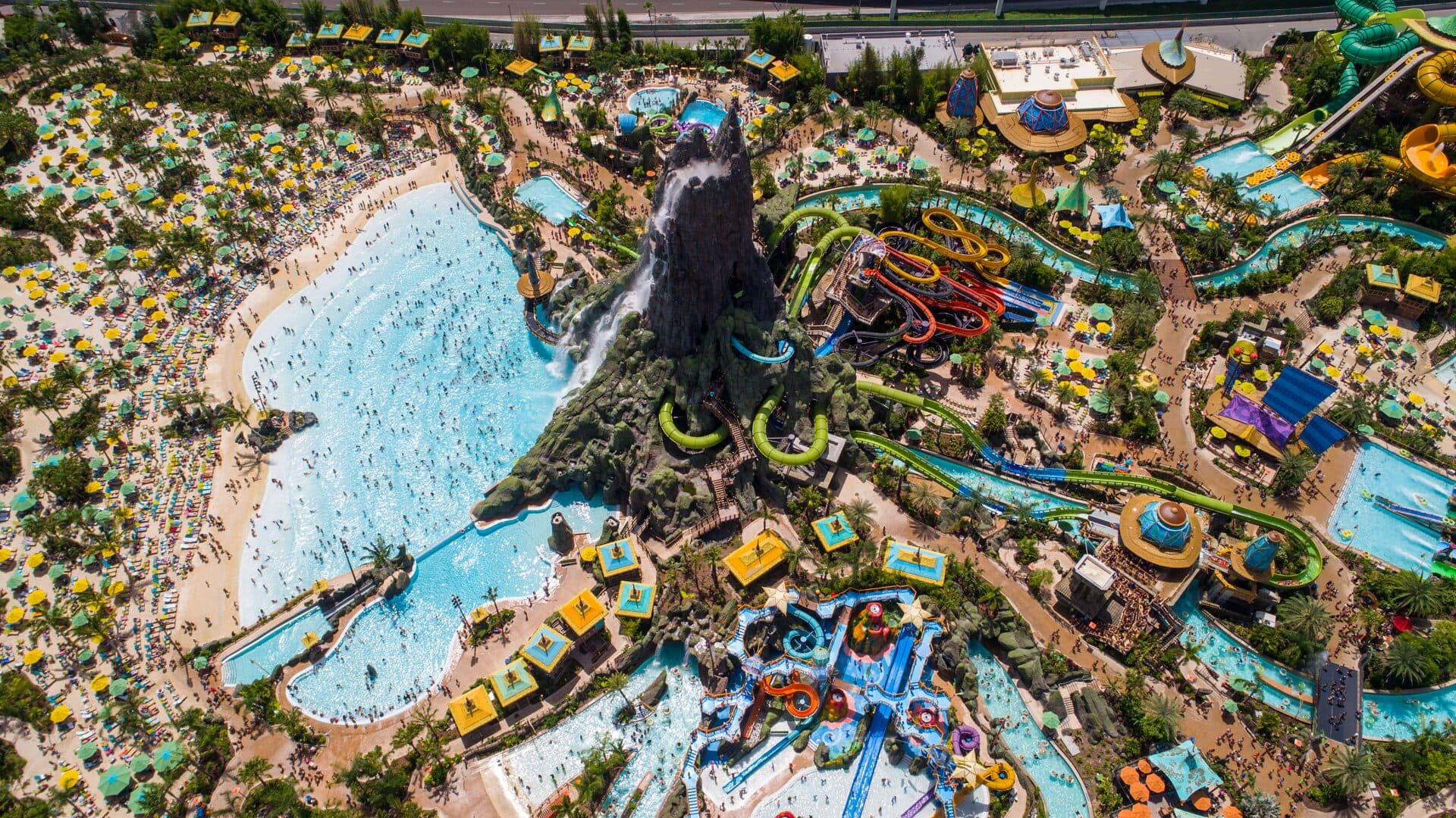 Vista aérea de Universal Volcano Bay