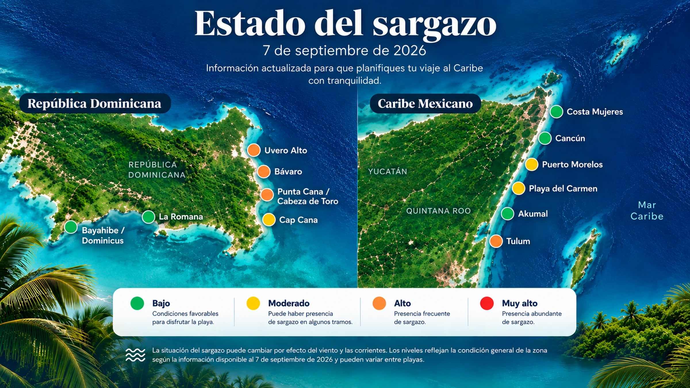 Imagen del artículo: Reporte semanal de sargazo — 7 de septiembre de 2026