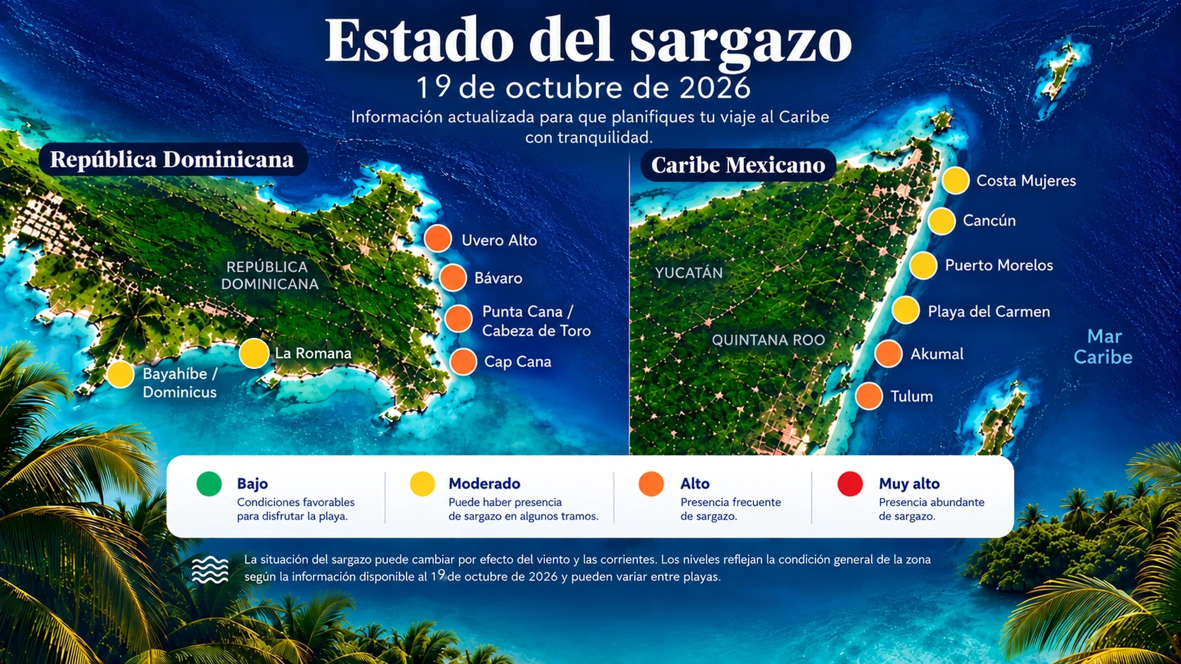 Imagen del artículo: Reporte semanal de sargazo — 19 de octubre de 2026